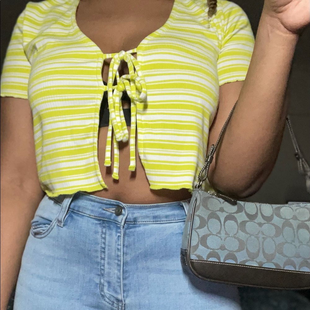 Green Tie Crop Top